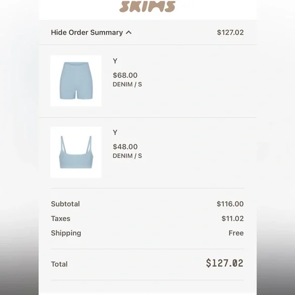 LIGHT COZY SCOOP BRALETTE AND SHORT | DENIM - Picture 1 of 2